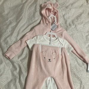 Carter’s 3 Piece Terry Pink Bear Jacket Set
